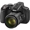 Nikon Coolpix P600 Fotocamera Digitale, CMOS, 16,10 Megapixel Reali, 16,76 Megapixel Effettivi, Nero [Versione EU]