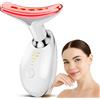 kepsa Massaggiatore Viso Antirughe Elettrico, Massaggiatore Facciale con 3 Colori Calore 45°C, Microcorrente EMS,per il ringiovanimento,lifting, rassodamento della pelle di viso e collo,