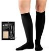 VARCOH Calze Compressione Graduata Donna, Calze Compressione Graduata Uomo, Calze a Compressione 20-30 mmHg Ideali per TVP, Gravidanza, Vene Varicose (M,Black)