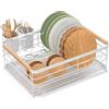 Carastek Scolapiatti da lavello,Scolapiatti da Appoggio In Acciaio Inossidabile,Rastrelliera Asciuga Posate Scola Piatti da Appoggio Cucina per Bancone da Cucina43x31x14cm,Nessun Assemblaggio(Bianco)