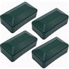 SKIR'CO 4 tappi per pali di recinzione, tappi rettangolari in plastica verde, 40 x 80 mm, coperture per pali di recinzione, colore verde muschio RAL 6005