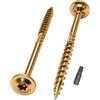 SKIR'CO (10 pezzi) Viti per legno gialle 6,0 x 100 mm in acciaio zincato, tipo 17, testa torx a rondella, viti a testa larga
