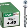 SPAX-M, Viti a testa piatta T-STAR plus, per MDF, testa piccola, parzialmente filettate, zincate tramite galvanizzazione A2J - 0441010350453, 0441010400603