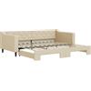 vidaXL Letto da giorno allungabile crema 90x200 cm in tessuto