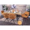 Mendler set di 6 sedie per sala da pranzo HWC-N74, sedia da cucina, girevole a ritorno automatico, tessuto di ciniglia (490g/m²) Oeko-Tex ~ giallo ocra