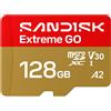 SanDisk Extreme GO, 128 GB, MicroSDXC, UHS-I, 240 MB/s, 120 MB/s, Classe 3 (U3)