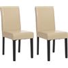 Mendler Set 2x sedie Littau soggiorno cucina sala da pranzo 56x43x90cm - ecopelle avorio piedi scuri