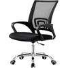eacommerce Sedia Ufficio Ergonomica con Schienale in Rete Traspirante, Seduta Imbottita in Tessuto Altezza Regolabile Braccioli in PP, Base Cromata con Ruote in Nylon (Nera)