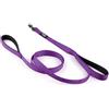 Snootiful Hound Guinzaglio per cani con doppio manico, imbottito, con due manici, 180 cm, con maniglia per il traffico, colori assortiti (viola)