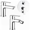 Parama Set miscelatori: lavabo bidet senza scarico e incasso doccia c/deviatore cromato | Jane