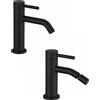 Parama Coppia miscelatori lavabo bidet senza scarico slim nero opaco | Bette