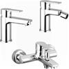 Parama Set miscelatori: lavabo bidet senza scarico ed esterno vasca c/rubinetto cromato | Jane
