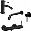 Parama Set miscelatori: lavabo ad incasso bidet senza scarico ed esterno doccia nero opaco | Bette
