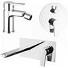 Parama Set miscelatori: lavabo ad incasso bidet senza scarico e incasso doccia c/deviatore cromato | Jane
