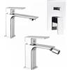 Parama Set miscelatori: lavabo bidet senza scarico e incasso doccia c/deviatore cromato | Ingrid