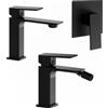 Parama Set miscelatori: lavabo bidet senza scarico e incasso doccia monocomando nero opaco | Ingrid