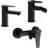 Parama Set miscelatori: lavabo bidet senza scarico ed esterno doccia nero opaco | Jane