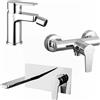 Parama Set miscelatori: lavabo ad incasso bidet senza scarico ed esterno doccia cromato | Jane