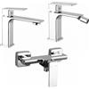 Parama Set miscelatori: lavabo bidet senza scarico ed esterno doccia cromato | Ingrid