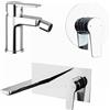 Parama Set miscelatori: lavabo ad incasso bidet senza scarico e incasso doccia monocomando cromato | Jane