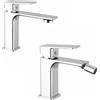 Parama Coppia miscelatori lavabo bidet senza scarico slim cromato | Ingrid