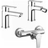 Parama Set miscelatori: lavabo bidet senza scarico ed esterno doccia cromato | Jane