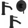 Parama Set miscelatori: lavabo bidet senza scarico e incasso doccia monocomando nero opaco | Bette