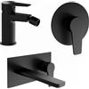 Parama Set miscelatori: lavabo ad incasso bidet senza scarico e incasso doccia monocomando nero opaco | Jane