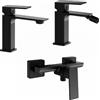 Parama Set miscelatori: lavabo bidet senza scarico ed esterno doccia nero opaco | Ingrid