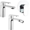 Parama Set miscelatori: lavabo bidet senza scarico e incasso doccia monocomando cromato | Kerry