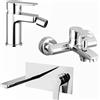 Parama Set miscelatori: lavabo ad incasso bidet senza scarico ed esterno vasca c/rubinetto cromato | Jane