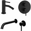 Parama Set miscelatori: lavabo ad incasso bidet senza scarico e incasso doccia c/deviatore nero opaco | Bette