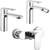 Parama Set miscelatori: lavabo bidet senza scarico ed esterno doccia cromato | Kerry