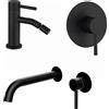 Parama Set miscelatori: lavabo ad incasso bidet senza scarico e incasso doccia monocomando nero opaco | Bette