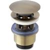 Parama Piletta di scarico click-clack universale per lavabo e bidet con troppo pieno in ottone bronzato | Vajont