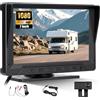 GOHHDL Telecamera Posteriore Cablata con Monitor IPS HD da 7 Pollici, con Radar, Visione Notturna, Sistema di Visione Posteriore, Impermeabile IP68 per auto, SUV, Furgoni, Pick-up e Camion, Cavo 15M