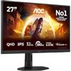 AOC Gaming Q27G4X - Monitor QHD, 27 pollici, 180 Hz, 1 ms, FreeSync. Prem., G-Sync comp., HDR400 (2560x1420, HDMI 2.0, DisplayPort 1.4) nero