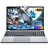 NIKOTSIS Win11 Notebook, 15.6 Pollici PC Portatile 16GB RAM DDR4 1TB SSD, 180° Flip FHD 1080P Laptop Office 365, Celeron N95 CPU, Webcam/BT4.2/USB3.0, Tastiera Retroilluminata/Sblocco Impronta Digitale