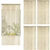 BOYIFEIJIE Set di 4 tende a fili glitterate da 100 x 200 cm, tenda per porta e divisorio in perle, per matrimoni, bar e balconi, protezione dagli insetti e decorazione in una (champagne)