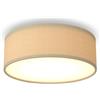 CALEX Lampada da Soffitto LED, 30 cm, Paralume in Tessuto, Tortora, Attacco E27, Luce Bianca Calda, Dimmerabile, Plafoniera Rotonda Moderna