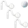Czdtq 3 tubi di vetro maschio per bruciatori di olio, 14 mm, tubi in vetro curvo, adattatore in borosilicato, tubo trasparente con bong per progetti fai da te, tubo dell'acqua, aromaterapia