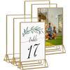 PRITOK Cornice per Foto Doppia Faccia A6: 6 Pezzi in Acrilico da Tavolo con Base Rimovibile, Espositore in Stile Cavalletto Menu Display per Numero Tavolo di Nozze, Foto, 15x10 cm
