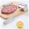 Uxreoib Batticarne in 304 Acciaio Inossidabile, Martello per Carne Doppia Faccia Argento per la Lavorazione della Carne, Batti Carne da Cucina per Cotoletta, Bistecca, Manzo, Pollo, Maiale