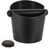 Miayical Battifondi Caffè,Contenitore a T per Portafiltro,Batti Caffe,Fondi Caffe Contenitore,Coffee Knock Box con Barra Sorprendente Fonoassorbente,Adatto per Bar,Ristorante,Cucina,Nero
