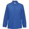 Fruit of the Loom - Polo Manica Lunga - Bambino (14-15 Anni) (Blu Reale)