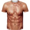 Loveternal Camicia Uomo 3D Stampato ABS T-Shirt Divertenti Muscoli Addominali Magliette Casual Manica Corta Camicia S