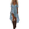 MOKBAY Vestiti Donna Estivi, Vestiti Estivi Lunghi, Corti Vestitino Midi Mare Prendisole Lunghi Elegante Scollo a V Maniche Corte Milkmaid Dress, Boho Milkmaid 2026 Abito Leggero Estivo Donna, S
