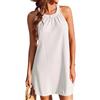 YKDLLF Copricostume Donna Mare Vestito Stampato Ondulato Bikini Cover Up Senza Maniche Abito da Spiaggia Vestiti Donna Scollo a V con Tasca Chiffon Copricostume Spiaggia da Mare