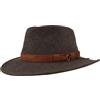 Hut Breiter Breiter Cappello in Feltro da Trekking 100% Lana Fedora Pieghevole e Impermeabile Cinturino in Similpelle - Grigio Chiaro 55
