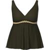Ulla Popken Donna | Taglie forti, Plus Size, Tankini con fascia decorativa, coppe morbide